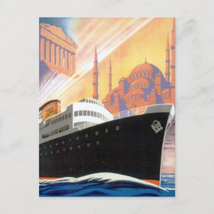 Carte Postale Affiche de voyage Grèce Vintage et Istanbul en paq