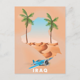 Carte Postale Affiche de voyage illustrée de l'Irak.