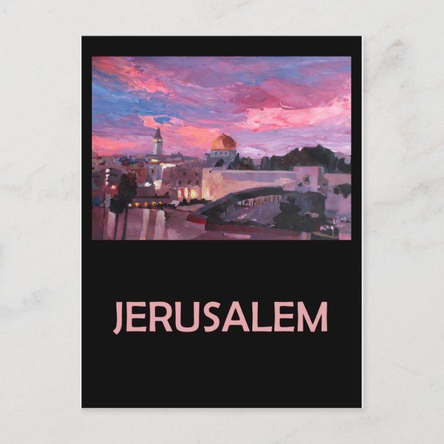 Carte Postale Affiche de voyage Jérusalem Israël Rétro (Devant)