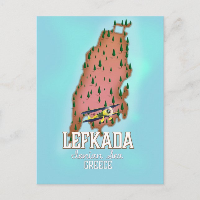 Carte Postale affiche de voyage Lefkada Greece. (Devant)