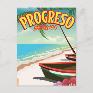Carte Postale Affiche de voyage mexicaine Progreso