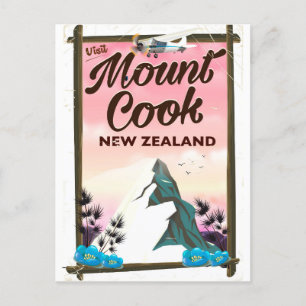 Carte Postale Affiche de voyage Mount Cook Nouvelle-Zélande