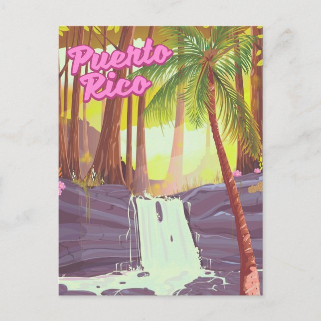 Carte Postale Affiche de voyage Porto Rico Tropical Palm (Devant)