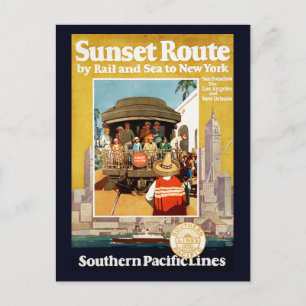 Carte Postale Affiche De Voyage Pour La Route Du Coucher De Sole