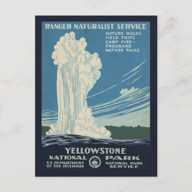 Carte Postale Affiche de voyage pour le parc national de Yellows (Devant)