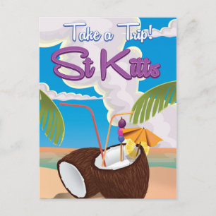 Carte Postale Affiche de voyage pour vacances à St Kitts