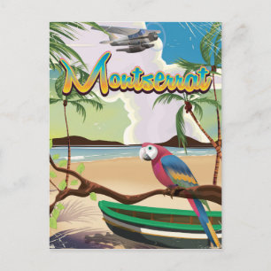 Carte Postale Affiche de voyage rétro de l'île de Montserrat