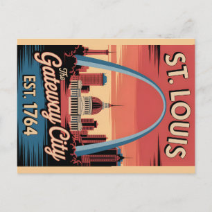 Carte Postale Affiche de voyage rétro de Saint-Louis Missouri