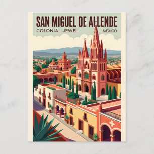 Carte Postale Affiche de voyage rétro de San Miguel de Allende