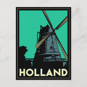 Carte Postale affiche de voyage rétro vintage holland art déco