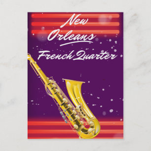 Carte Postale Affiche de voyage Saxophone du Quartier français d
