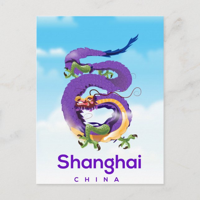 Carte Postale Affiche de voyage Shanghai China Dragon (Devant)