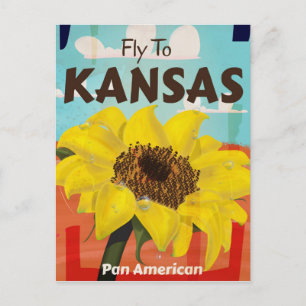 Carte Postale Affiche de voyage Tournesol Vintage Kansas