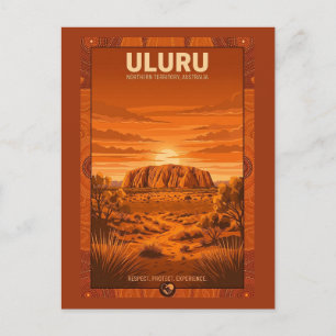 Carte Postale Affiche de voyage Uluru Australie