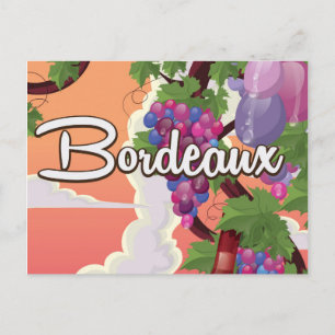 Carte Postale Affiche de voyage vinicole vintage Bordeaux France