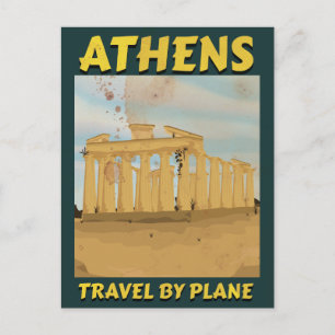 Carte Postale Affiche de voyage vintage Athènes