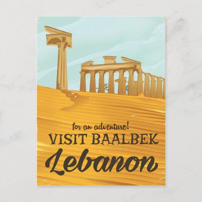 Carte Postale Affiche de voyage vintage Baalbek Temple Liban (Devant)