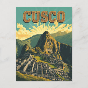 Carte Postale Affiche de voyage vintage Cusco Pérou Ruines