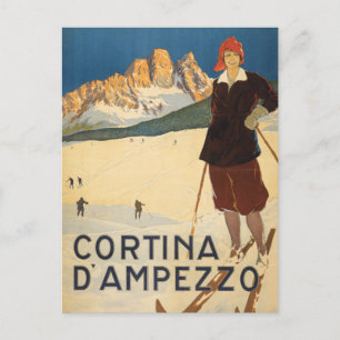 Carte Postale Affiche de voyage vintage de Cortina d'Ampezzo, It