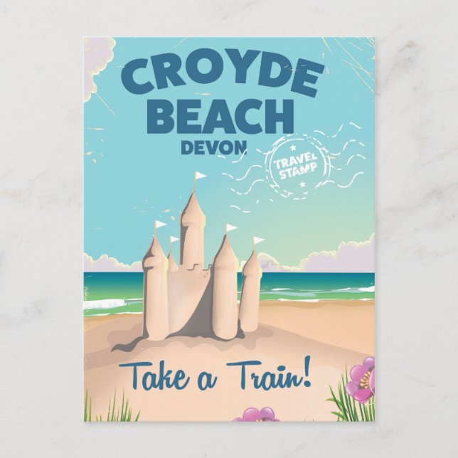 Carte Postale Affiche de voyage vintage de CROYDE BEACH Devon (Devant)