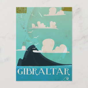 Carte Postale Affiche de voyage vintage de Gibraltar