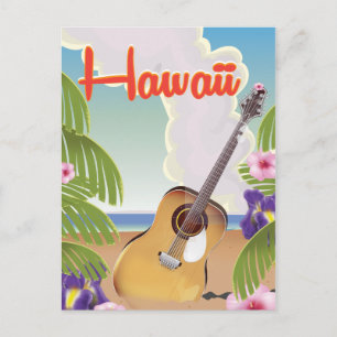 Carte Postale Affiche de voyage vintage de guitare acoustique Ha
