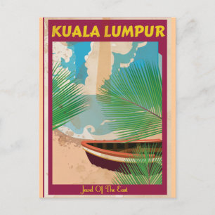 Carte Postale Affiche de voyage vintage de Kuala Lumpur