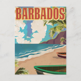 Carte Postale Affiche de voyage vintage de la Barbade