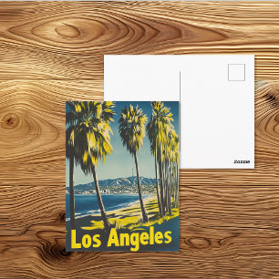 Carte Postale Affiche de voyage vintage de la plage de Los Angel