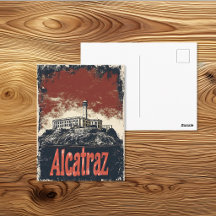 Affiche de voyage vintage de l'île d'Alcatraz