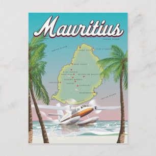 Carte Postale Affiche de voyage vintage de Maurice