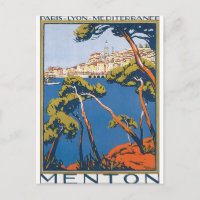 Affiche de voyage vintage de Menton