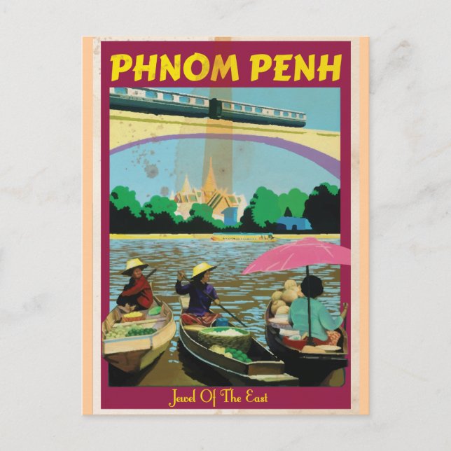 Carte Postale Affiche de voyage vintage de Phnom Penh (Devant)