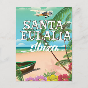 Carte Postale Affiche de voyage vintage de Santa Eulalia Ibiza