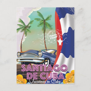 Carte Postale Affiche de voyage vintage de Santiago de Cuba