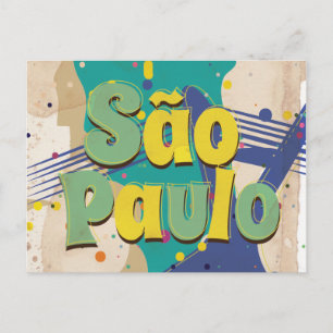 Carte Postale Affiche de voyage vintage de São Paulo Brésil