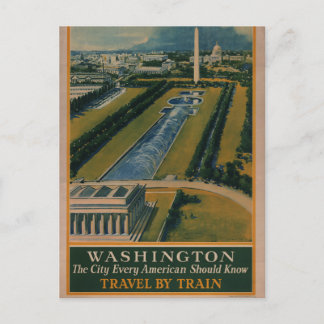 Carte Postale Affiche de voyage vintage de Washington DC
