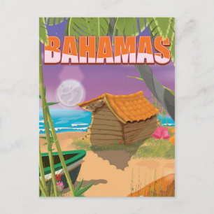 Carte Postale Affiche de voyage vintage des Bahamas
