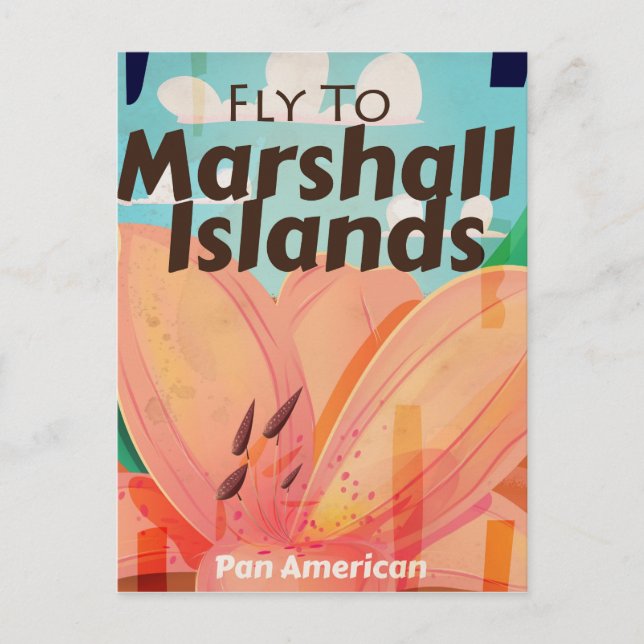 Carte Postale Affiche de voyage vintage des Îles Marshall (Devant)
