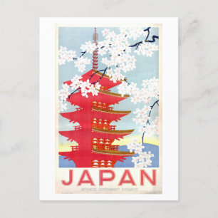 Carte Postale Affiche de voyage vintage du Japon
