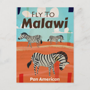Carte Postale Affiche de voyage vintage du Malawi