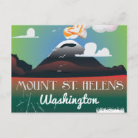Affiche de voyage vintage du mont St. Helens.