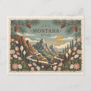 Carte Postale Affiche de voyage vintage du Montana