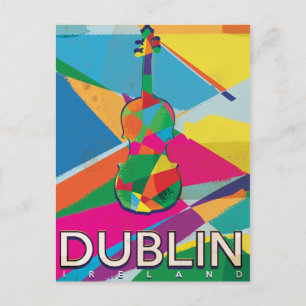 Carte Postale Affiche de voyage vintage Dublin Irlande