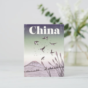 Carte Postale Affiche de voyage vintage en Chine