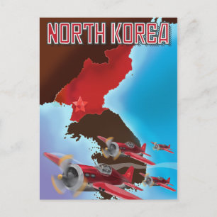 Carte Postale Affiche de voyage vintage en Corée du Nord.