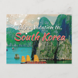 Carte Postale Affiche de voyage vintage en Corée du Sud