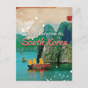 Carte Postale Affiche de voyage vintage en Corée du Sud