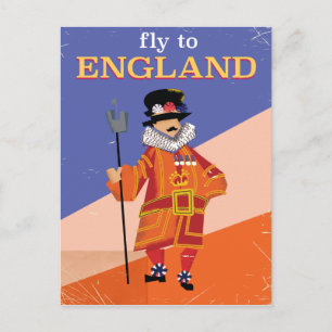 Carte Postale Affiche de voyage vintage Fly To England