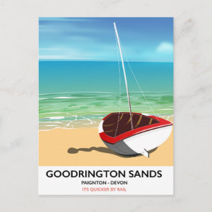 Carte Postale Affiche de voyage vintage Goodrington Sands Devon